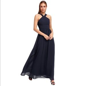 Lulu’s Air of Romance Navy Blue Maxi Dress Formal